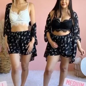 Floral kimono&short set